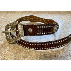 Nacona Western Rhinestone Studded Cowgirl Equestrian Rodeo Belt Women’s 32”